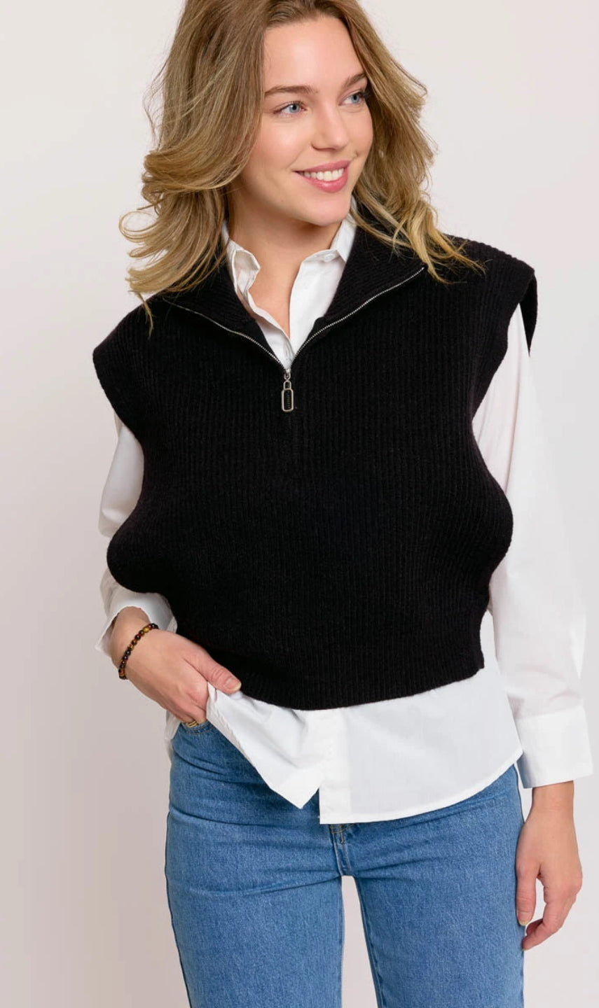 PULL EN MAILLE SANS MANCHES