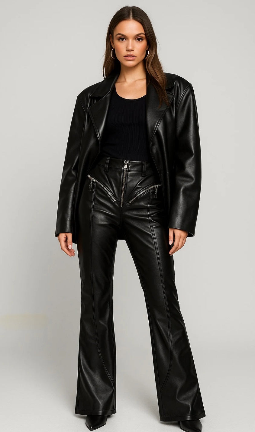 PANTALON CUIR VEGAN