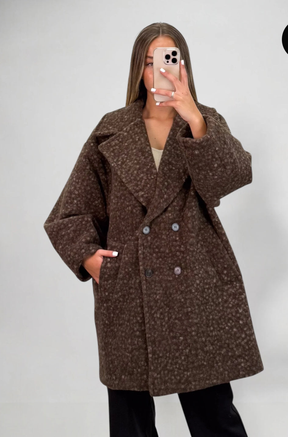 MANTEAU MI LONG EFFET LAINE