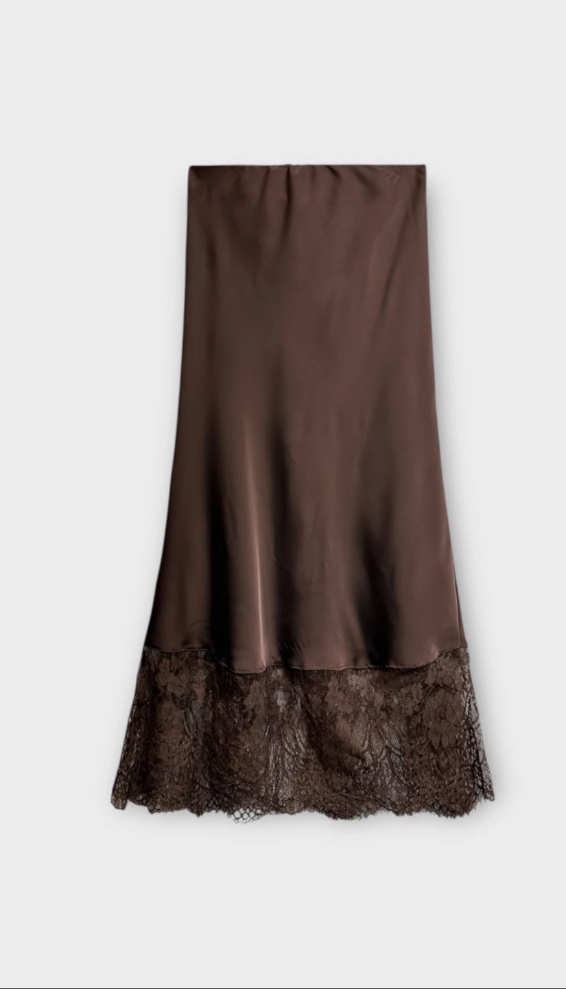 JUPE LONGUE EN SATIN