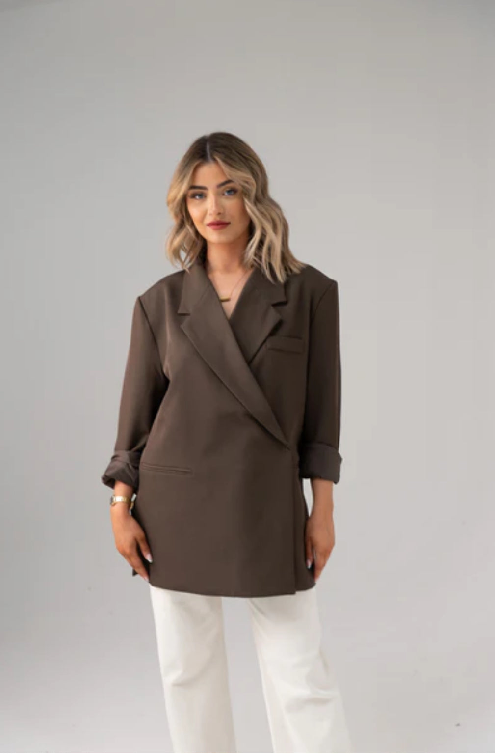 BLAZER MARRON OVERSIZE